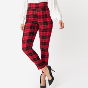 Unique Vintage Rizzo Red Plaid Pants 2x 18